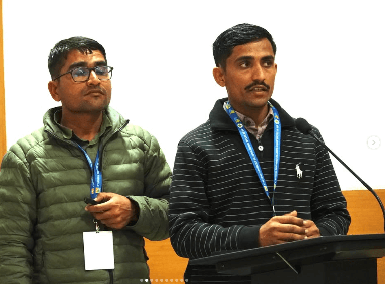 Radheshyam receiving an award for his conservation achievements